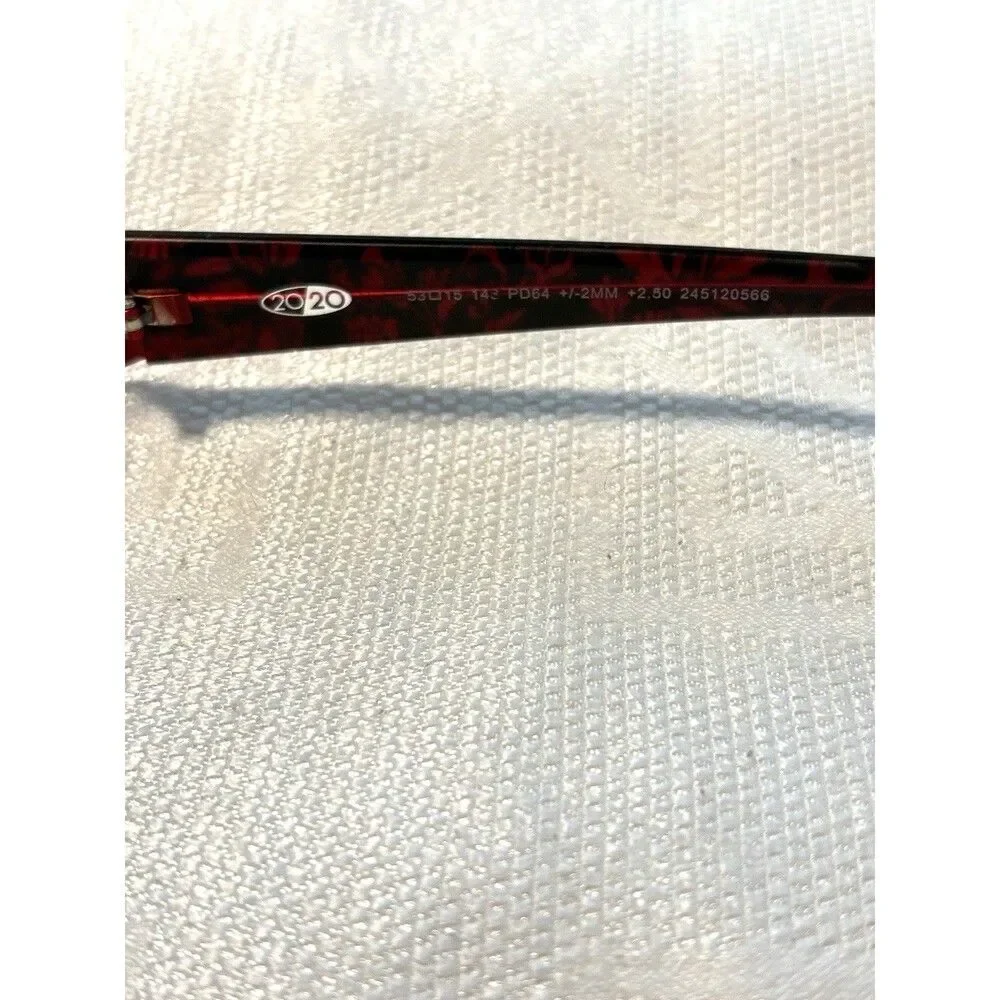 20/20 Leelah LO0113 Red Frames Only W 52 mm  Bridge Width 16 mm  Temp 135 mm